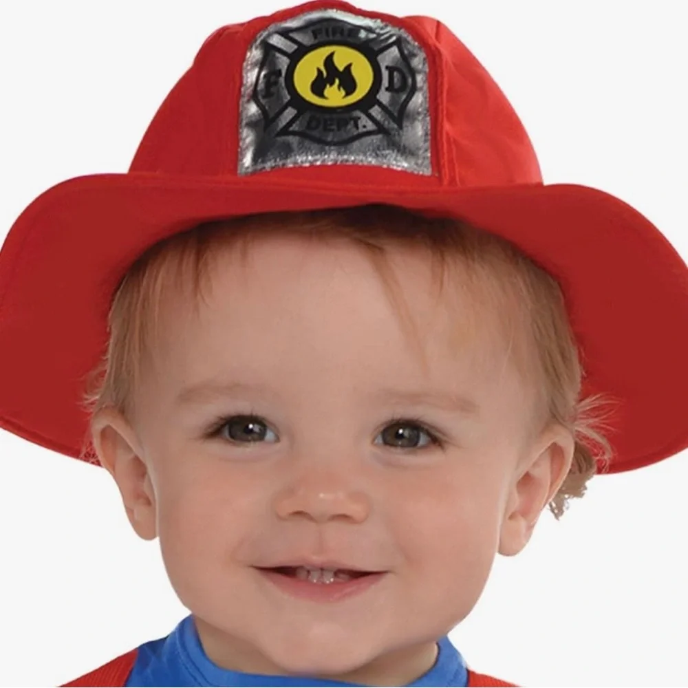 INFANT BABY BOY FIRST FIREMAN HALLOWEEN COSTUME SIZE 6-12 MONTHS